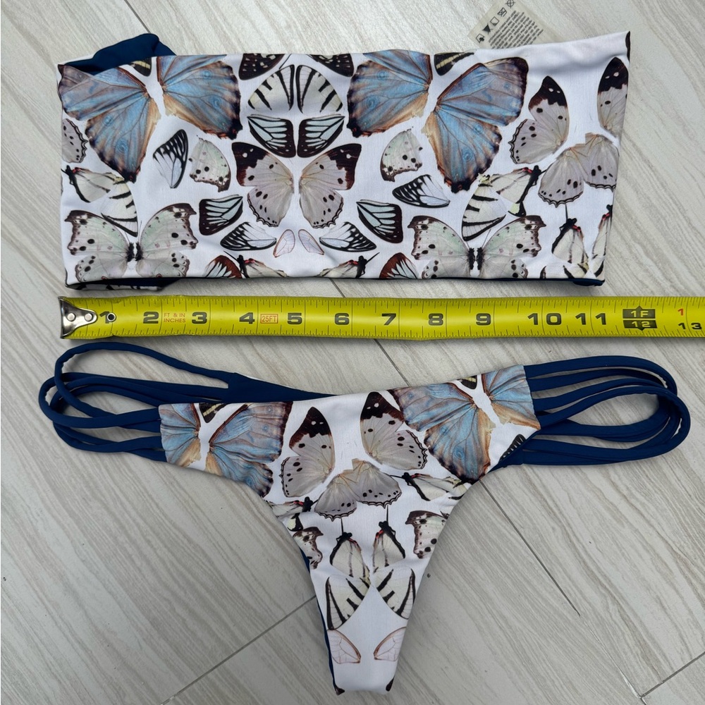 Wildfox Navy and White Butterfly Bikini Set